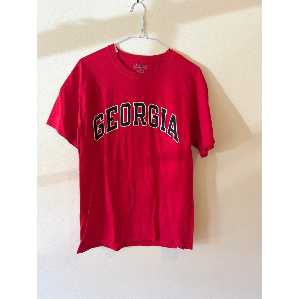 Champion Georgia Bulldogs T-Shirt Mens Medium Red NCAA Collegiate Graphic Tee